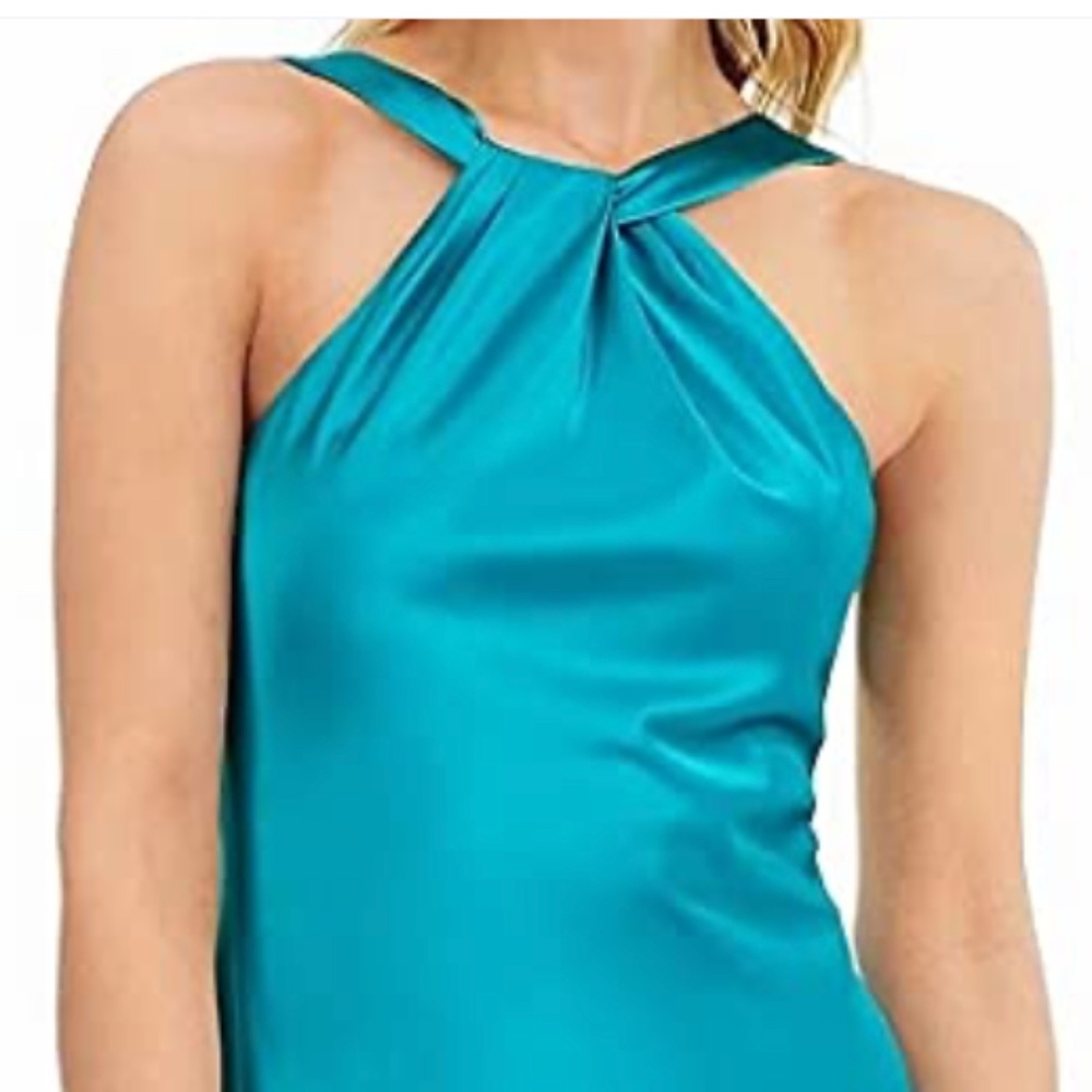 Calvin Klein teal blue/green long dress